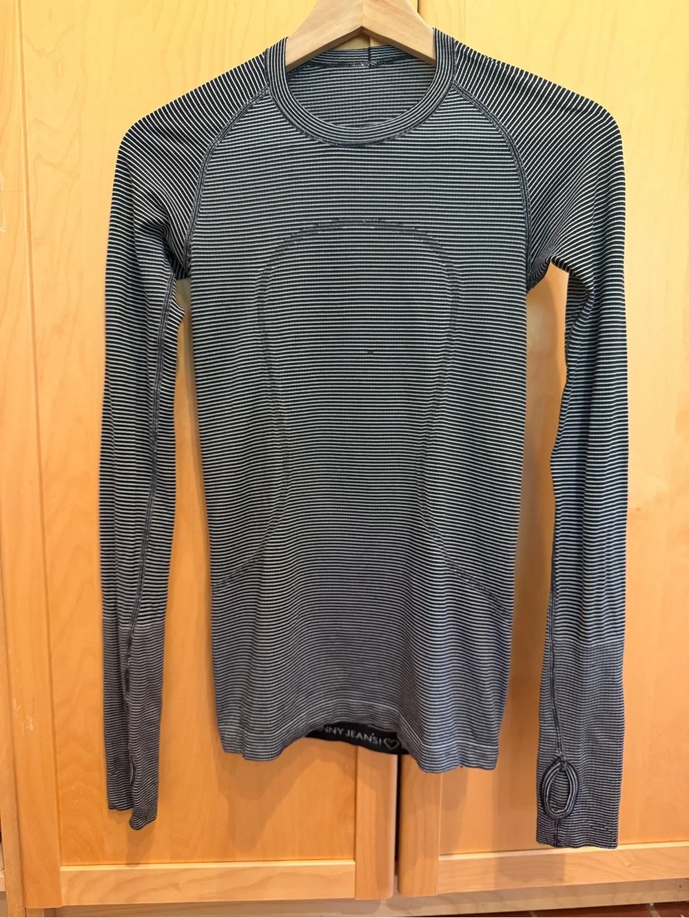 Lululemon Striped Long Sleeve Active Top - Black & White